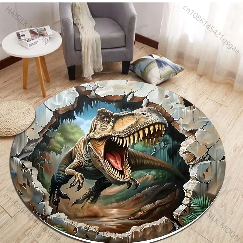 HD 3D Dinosaur Print Round Rug - Kids Outdoor Area ulasan dan harga