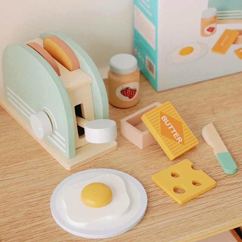 Wooden Simulation Toaster Toy  - Kids Outdoor Kitchen Accessories ulasan dan harga