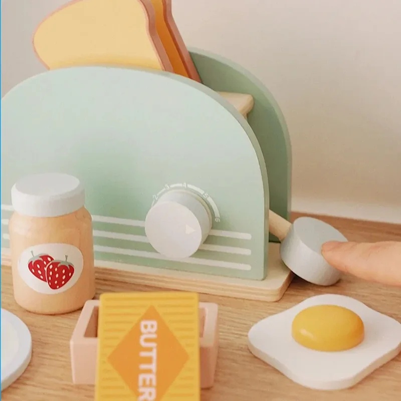Wooden Simulation Toaster Toy  - Kids Outdoor Kitchen Accessories ulasan dan harga