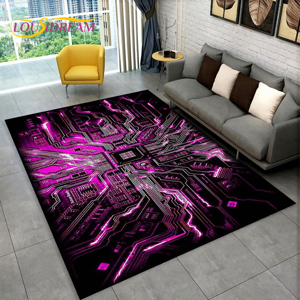 3D Chip Circuit Board Area Rug - Kids Outdoor Area ulasan dan harga