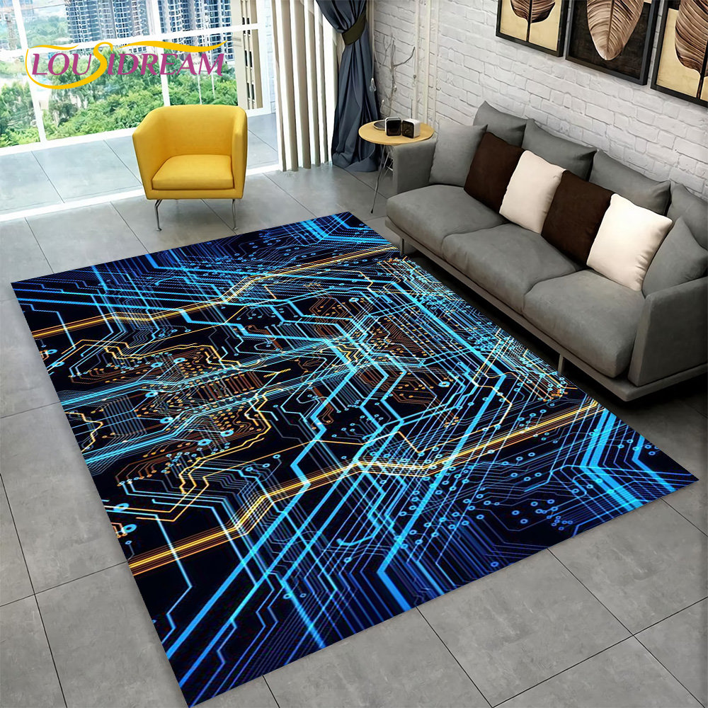 3D Chip Circuit Board Area Rug - Kids Outdoor Area ulasan dan harga